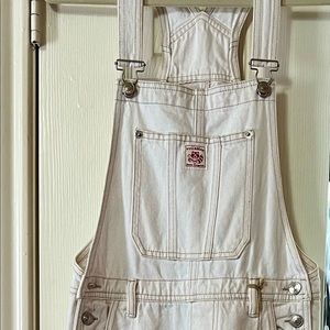 Pull&Bear white denim overalls, NWT, size S